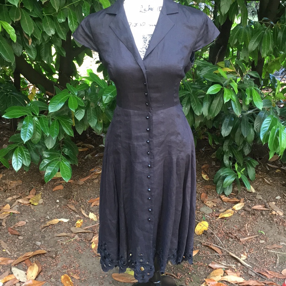 Jones New York retro style linen dress size 8